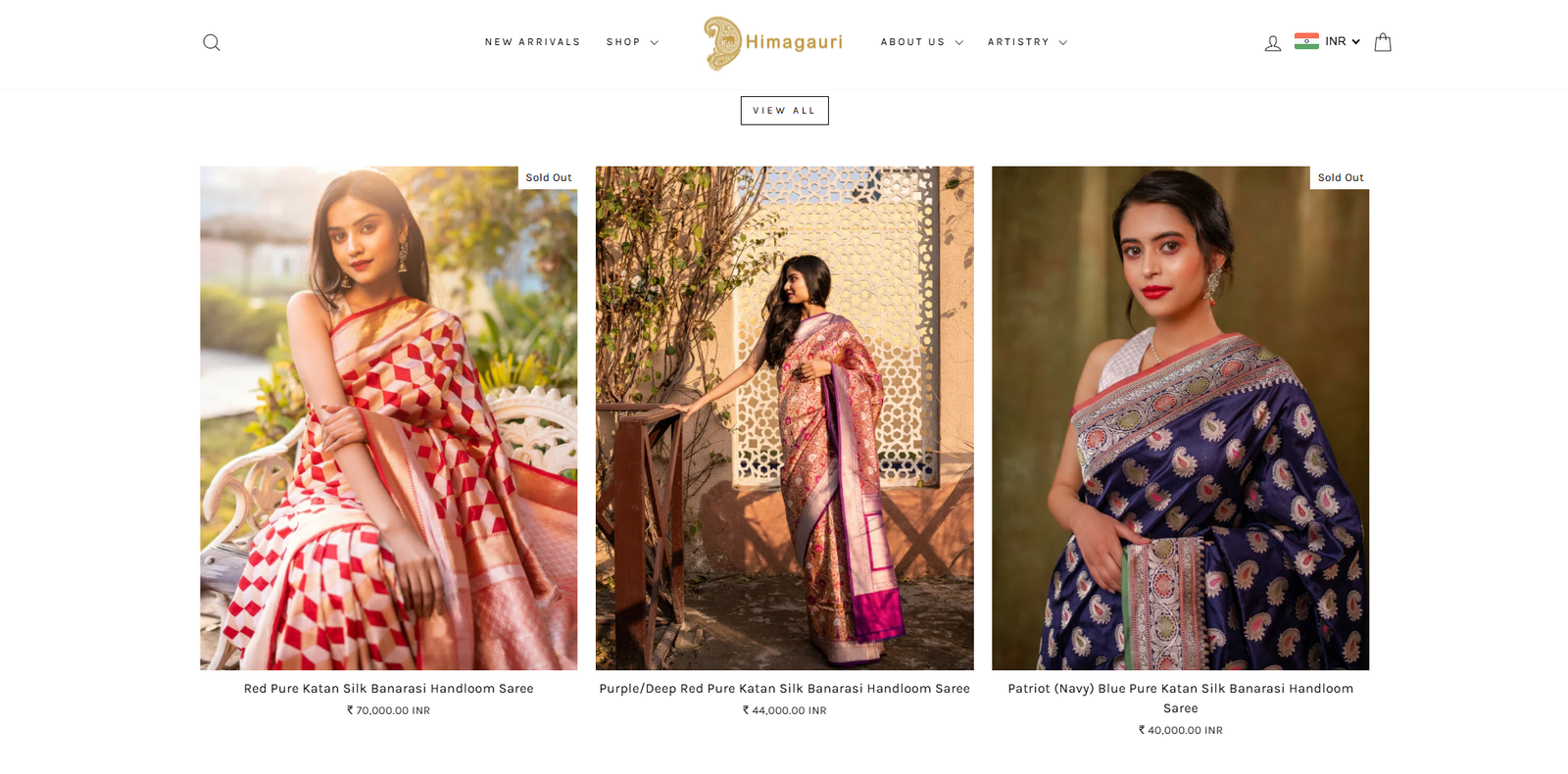 Himagauri Sarees — website screenshot