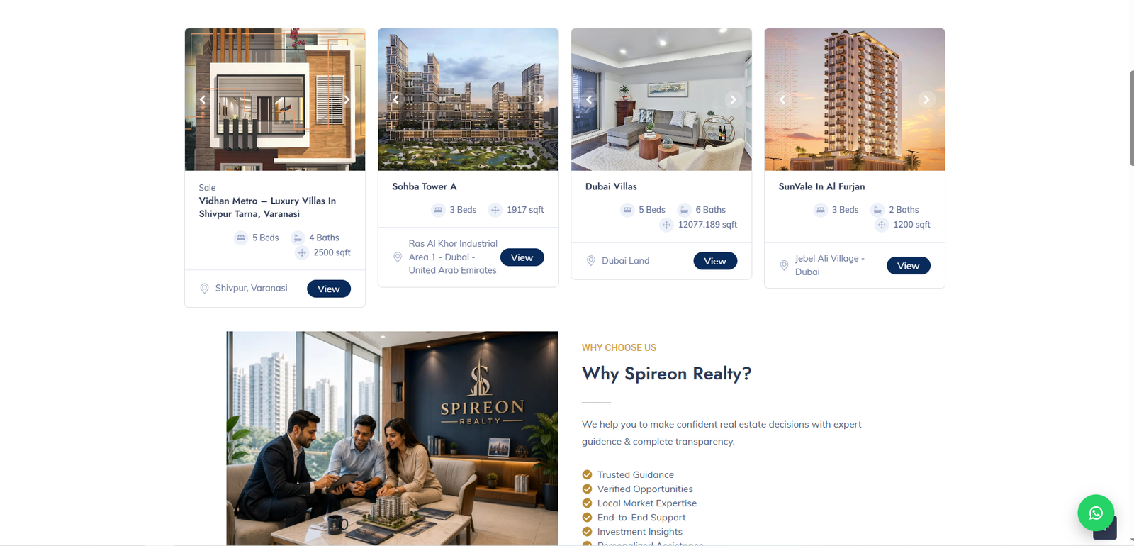 Spireon Realty — website screenshot